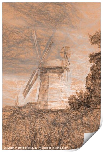 Windmill da Vinci Print by David Pyatt