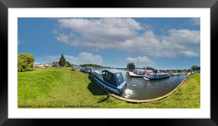360 panorama captured on the River Bure in Horning, Norfolk Broads Framed Mounted Print by Chris Yaxley