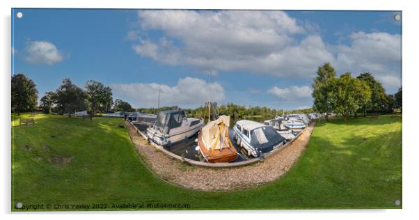 360 panorama captured at Womack Staithe, Norfolk Broads Acrylic by Chris Yaxley