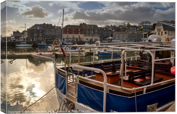 Boats in Padstow Harbour, Cornwall Canvas Print by Gordon Maclaren
