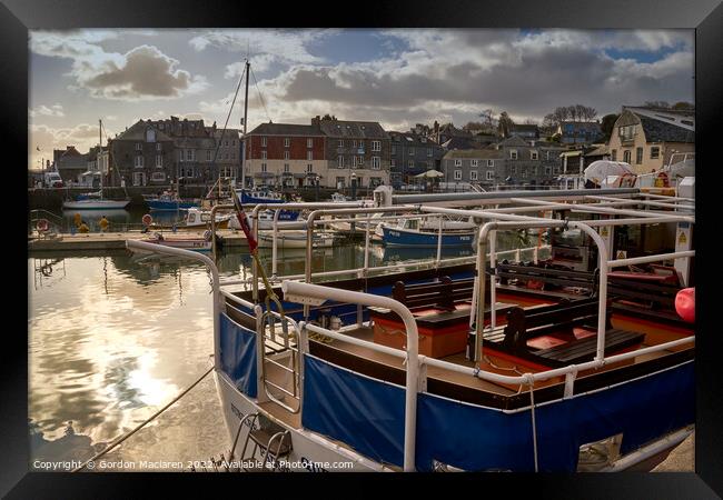 Boats in Padstow Harbour, Cornwall Framed Print by Gordon Maclaren