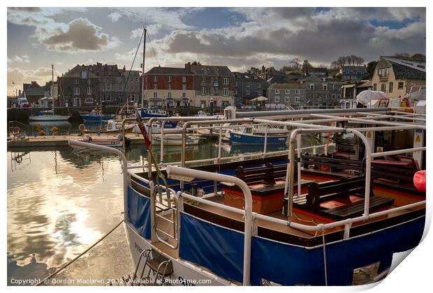 Boats in Padstow Harbour, Cornwall Print by Gordon Maclaren
