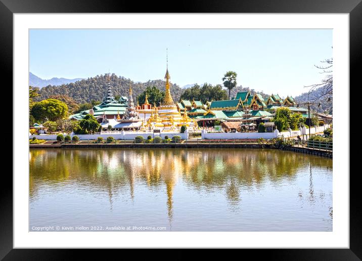The twin temples of Wat Chong Klang and Wat Chong Kham Framed Mounted Print by Kevin Hellon