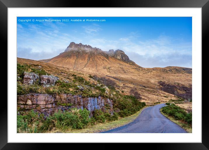 Stac Pollaidh from scenic road to Achiltibuie Framed Mounted Print by Angus McComiskey