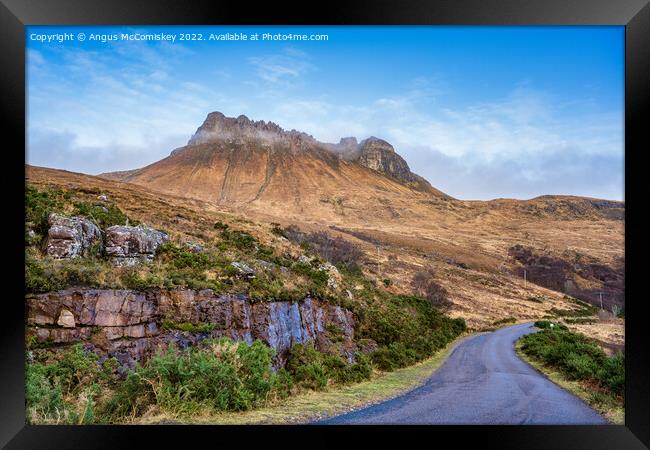 Stac Pollaidh from scenic road to Achiltibuie Framed Print by Angus McComiskey