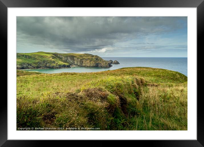 Clifftop View, looking South towards Bossiney Cove Framed Mounted Print by Michael Shannon