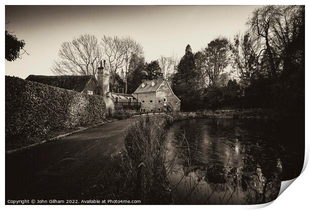 Mill Pond - Wateringbury Kent Print by John Gilham