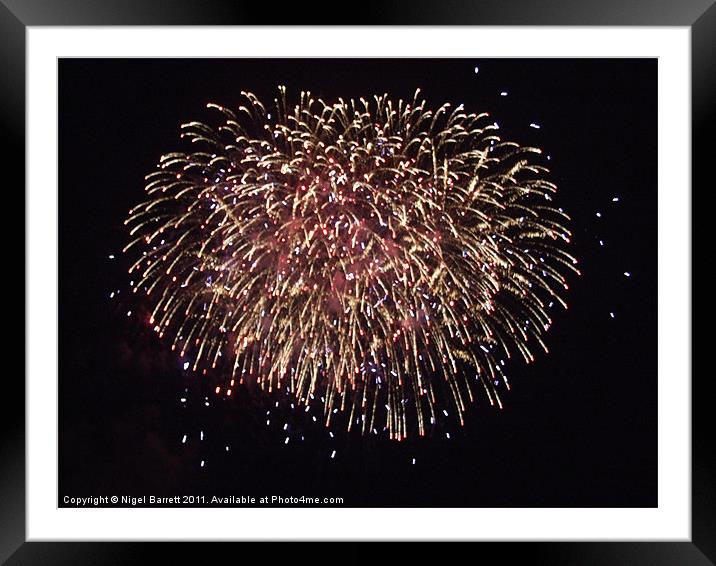 British Fireworks Championships, Plymouth Framed Mounted Print by Nigel Barrett Canvas