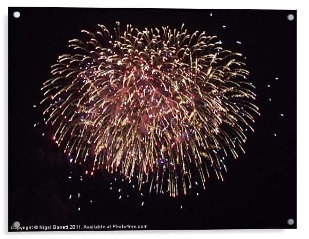 British Fireworks Championships, Plymouth Acrylic by Nigel Barrett Canvas