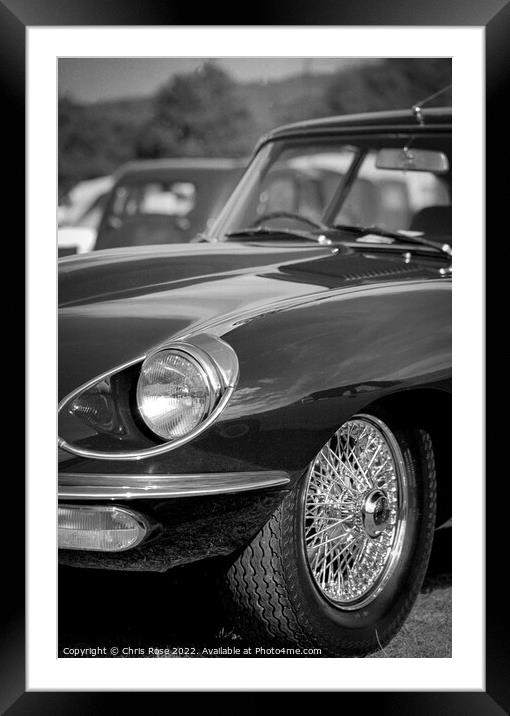 Jaguar E Type detail Framed Mounted Print by Chris Rose