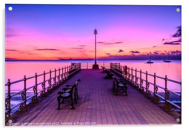 Sunrise at Banjo Pier Acrylic by Richard Murgatroyd