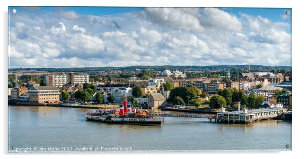 The Waverley Paddle Steamer at Gravesend Pier Kent Acrylic by Jim Monk