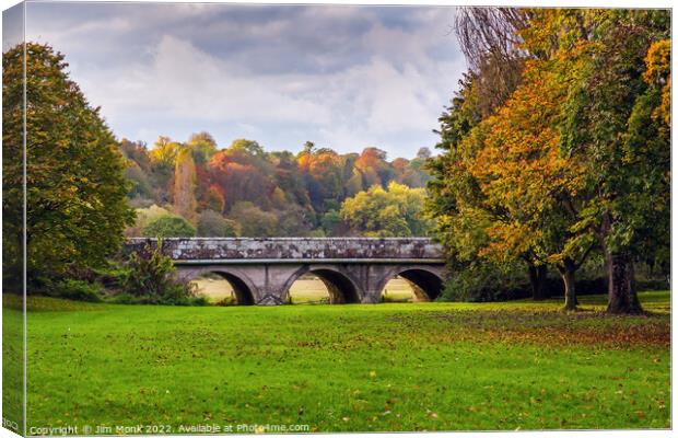 Bridge over the Stour in Blandford Forum Canvas Print by Jim Monk
