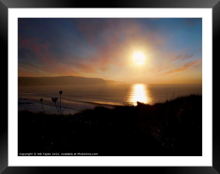 Sky sun Framed Mounted Print by Nik Taylor