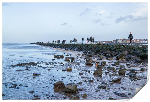 Receding tide at West Kirby Print by Jason Wells
