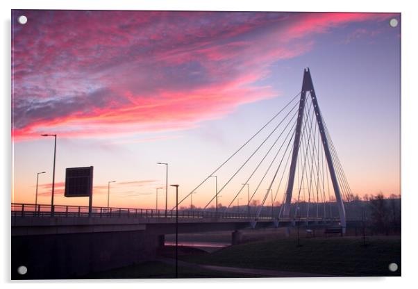 Majestic Sunrise on the Northern Spire Bridge Acrylic by Rob Cole