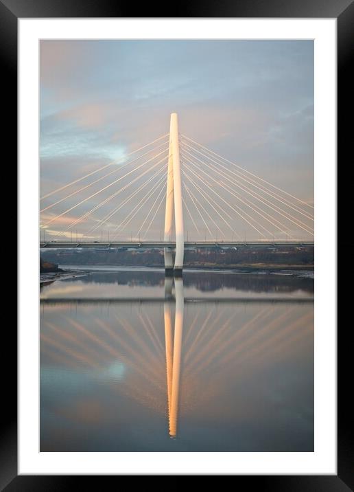 Majestic Northern Spire Bridge at Sunrise Framed Mounted Print by Rob Cole