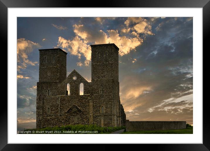 Reculver Towers at Sunrise Framed Mounted Print by Stuart Wyatt