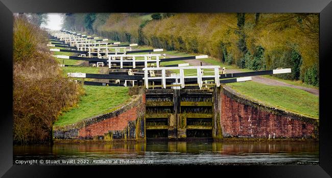 Caen Hill Locks Framed Print by Stuart Wyatt