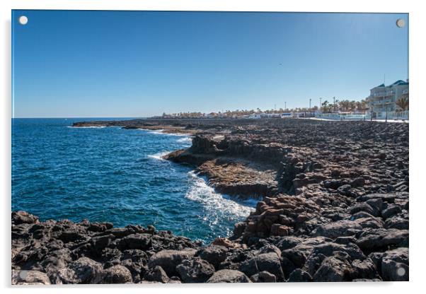Crashing Waves, Fuerteventura Acrylic by Wendy Williams CPAGB