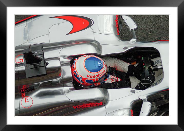 Jenson Button - Framed Mounted Print by SEAN RAMSELL