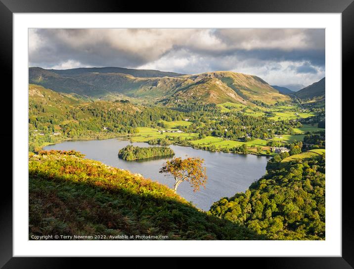 A Serene Autumn Morning at Grasmere Lake Framed Mounted Print by Terry Newman
