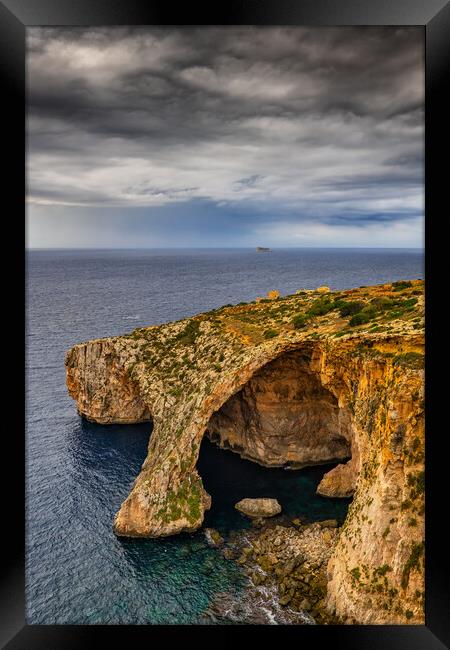 Blue Grotto In Malta Framed Print by Artur Bogacki