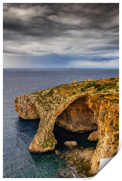 Blue Grotto In Malta Print by Artur Bogacki