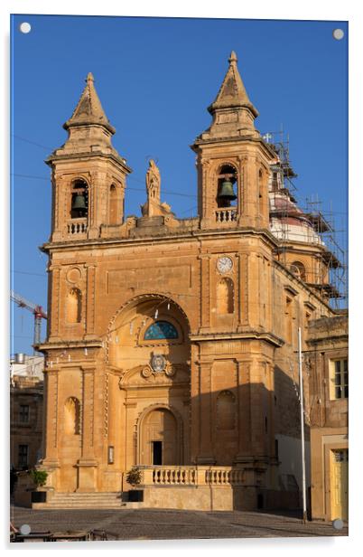 Parish Church of Our Lady of Pompei in Malta Acrylic by Artur Bogacki