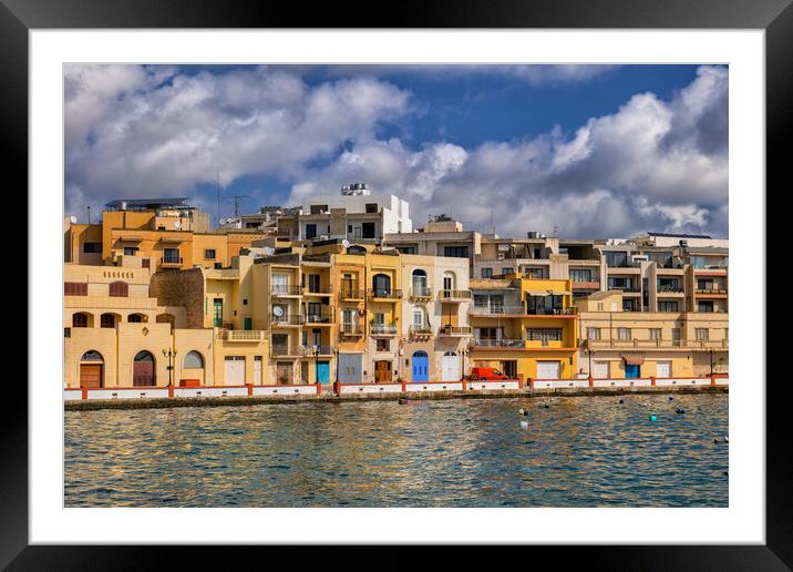 Il-Qajjenza Birzebbuga Town in Malta Framed Mounted Print by Artur Bogacki