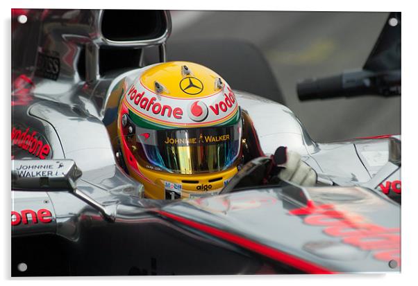 Lewis Hamilton Acrylic by SEAN RAMSELL