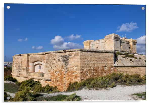Fort San Lucian in Malta Acrylic by Artur Bogacki