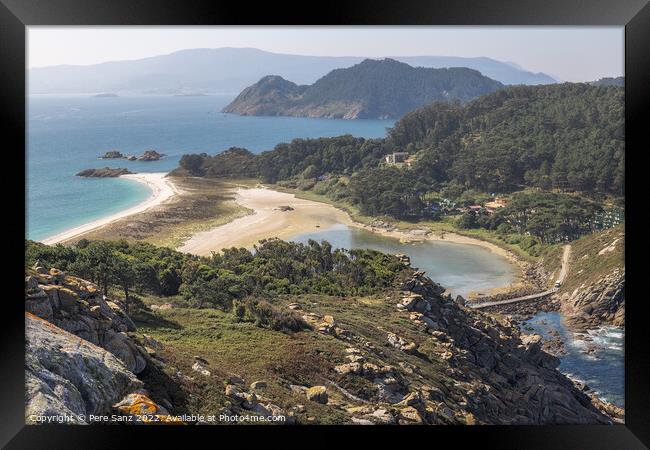 Aerial View of Stunning Landscape in the Cies Islands Natural Pa Framed Print by Pere Sanz