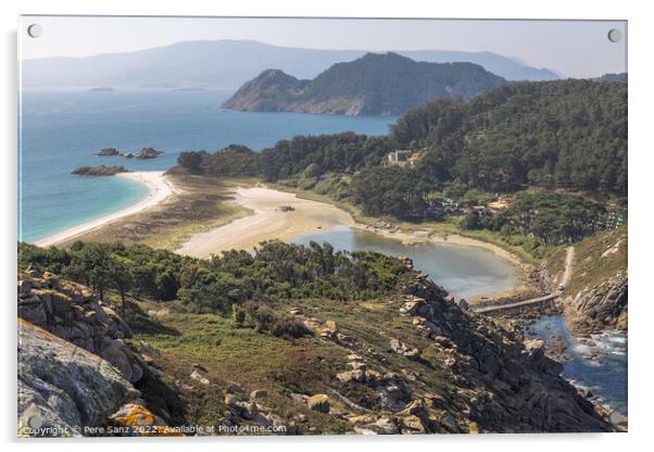Aerial View of Stunning Landscape in the Cies Islands Natural Pa Acrylic by Pere Sanz