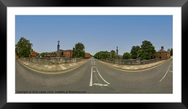 360 panorama captured from White Friar’s Bridge, Norwich Framed Mounted Print by Chris Yaxley