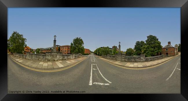 360 panorama captured from White Friar’s Bridge, Norwich Framed Print by Chris Yaxley