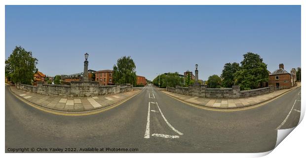 360 panorama captured from White Friar’s Bridge, Norwich Print by Chris Yaxley
