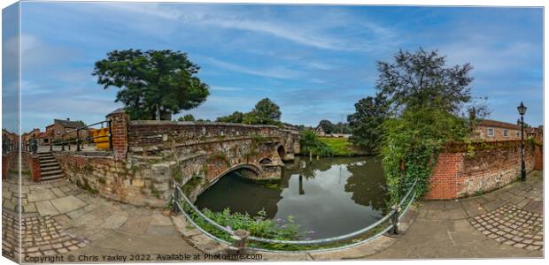 360 panorama captured at Bishops Bridge, Norwich Canvas Print by Chris Yaxley