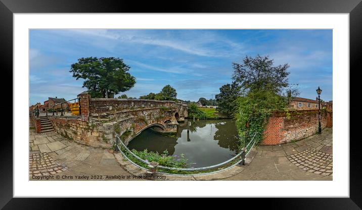 360 panorama captured at Bishops Bridge, Norwich Framed Mounted Print by Chris Yaxley