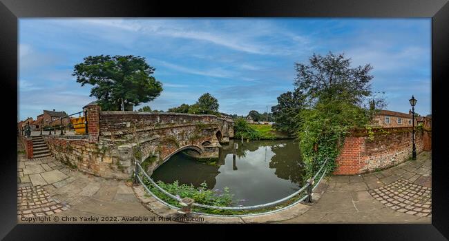 360 panorama captured at Bishops Bridge, Norwich Framed Print by Chris Yaxley