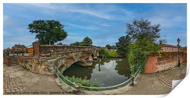 360 panorama captured at Bishops Bridge, Norwich Print by Chris Yaxley