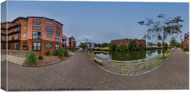 360 panorama captured on the footpath along the River Wensum, Norwich Canvas Print by Chris Yaxley