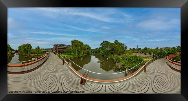 360 panorama captured from the John Jarrold Bridge, Norwich Framed Print by Chris Yaxley