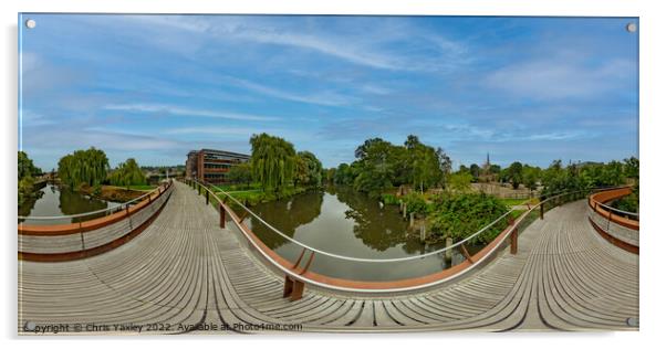 360 panorama captured from the John Jarrold Bridge, Norwich Acrylic by Chris Yaxley