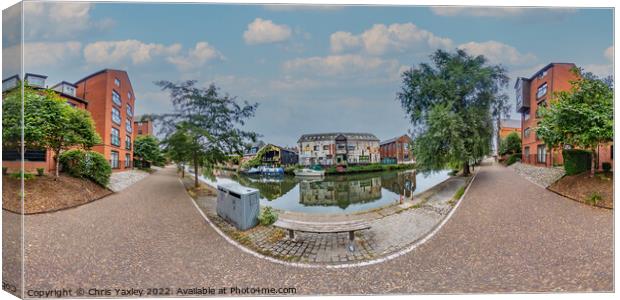 360 panorama captured on the footpath along the River Wensum, Norwich Canvas Print by Chris Yaxley