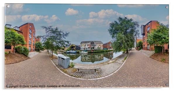 360 panorama captured on the footpath along the River Wensum, Norwich Acrylic by Chris Yaxley