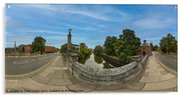 360 panorama of the view down the River Wensum from White Friar’s Bridge, Norwich Acrylic by Chris Yaxley