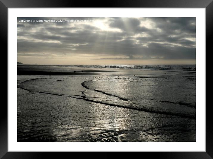 Incoming tide at Cleveleys on the Fylde coast.  Framed Mounted Print by Lilian Marshall