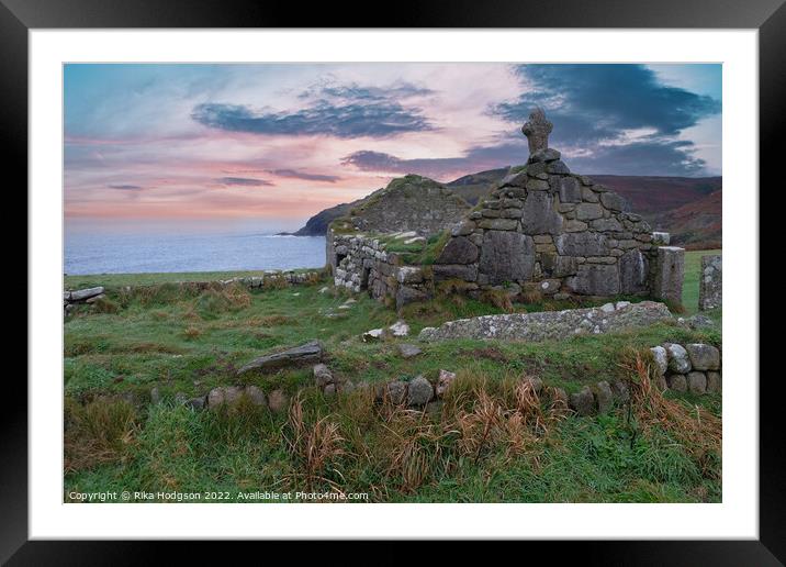 Dilapidated buildings, Cape Cornwall, Cornwall, UK Framed Mounted Print by Rika Hodgson