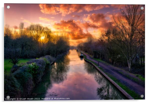 Sunset On The Canal Acrylic by Stuart Wyatt